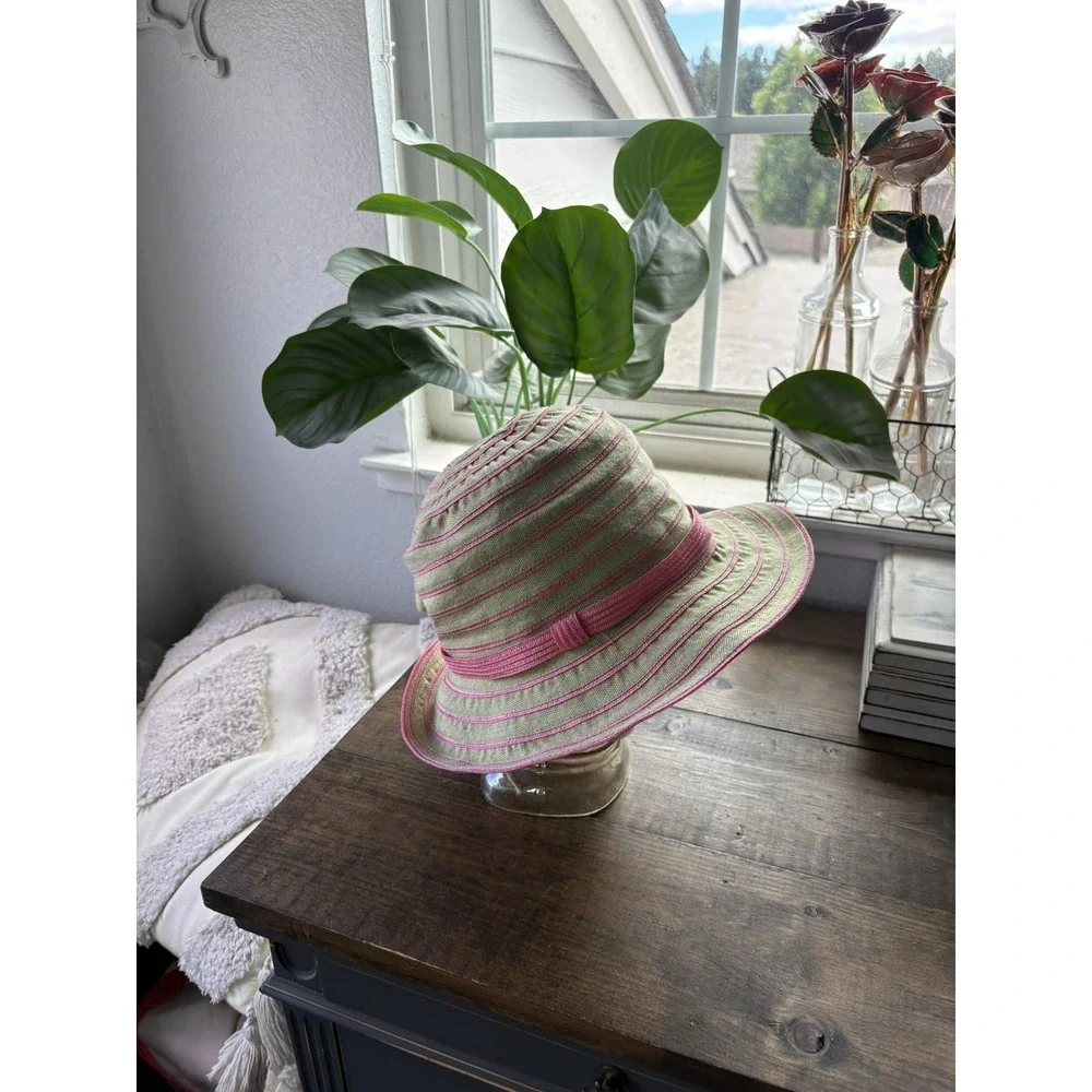 FERRUCCIO VECCHI Hat Beige Khaki Pink Vintage Italy Rare